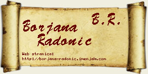 Borjana Radonić vizit kartica